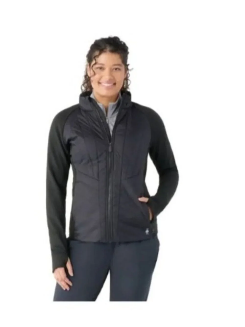 Smartwool Womens Smartloft Jacket Black size XL Gorpcore Outdoor full Zip Flaw